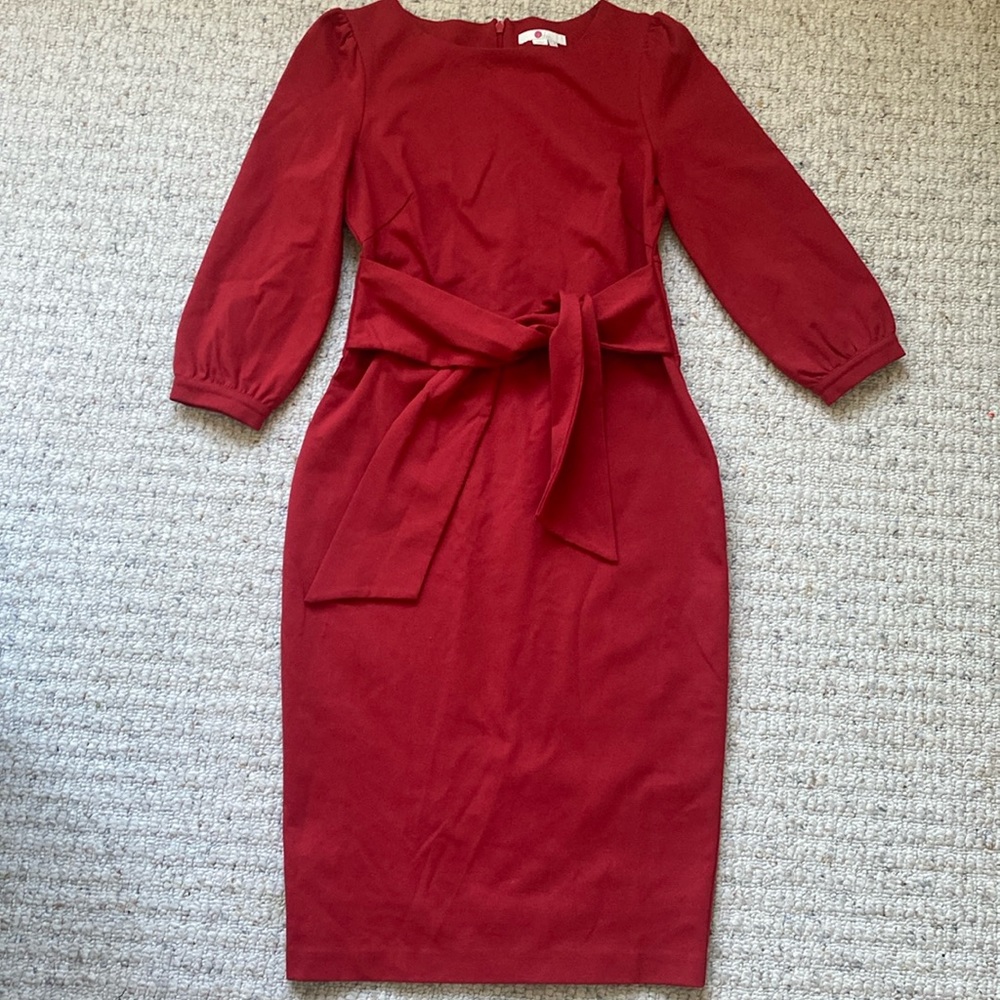 Boden Red Belted Sheath Dress